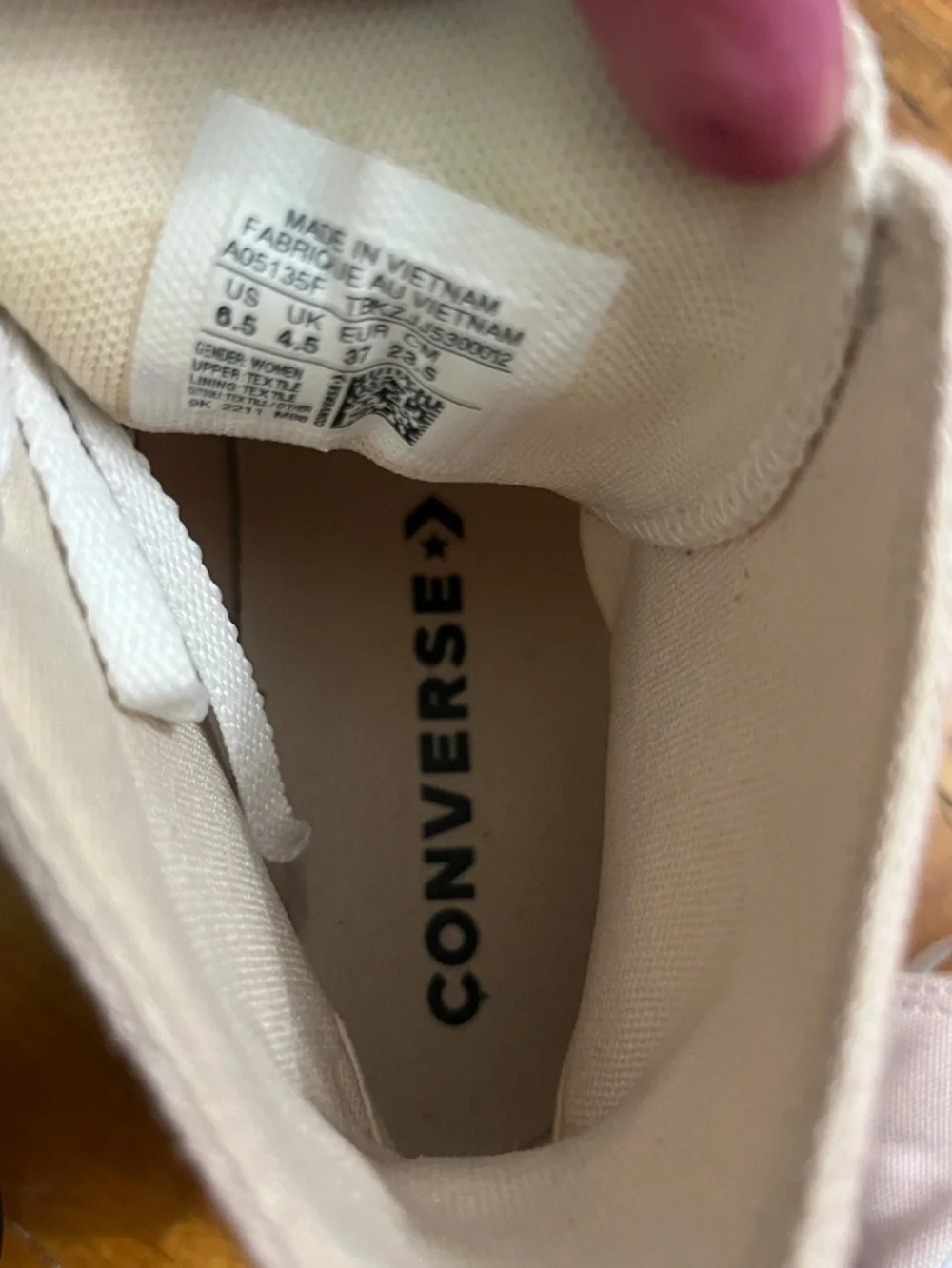 Converse chuck Taylor  High Top Platform Sneakers - Pale Pink & White - Picture 8 of 8
